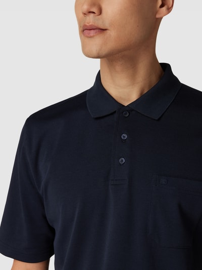 Christian Berg Men Poloshirt mit kurzer Knopfleiste und Logo-Stickerei Marine 3