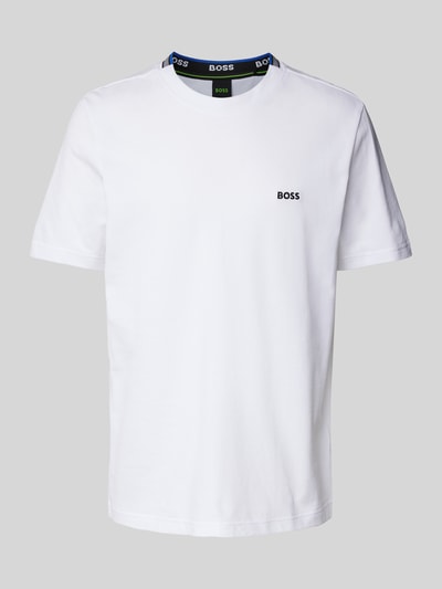 BOSS Green T-Shirt mit Label-Stitching Modell 'Taddy' Weiss 2