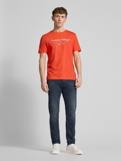 Tommy Hilfiger T-Shirt mit Label-Print Orange 1