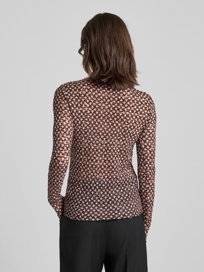 Zero Shirt met lange mouwen, opstaande kraag en golvende zoom  - 5