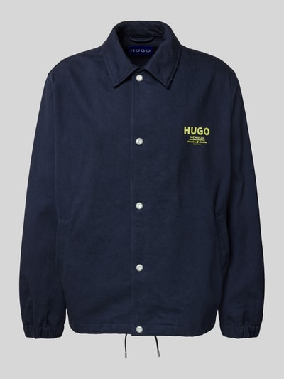 HUGO Blue Regular Fit Hemdjacke aus reiner Baumwolle Modell 'BIYO' Marine 2