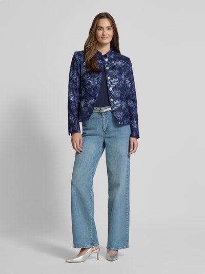 WHITE LABEL Leinenblazer mit Stehkragen Marine 1