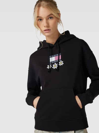 Tommy Jeans Hoodie met label- en motiefprint, model 'DAISY FLAG' Zwart - 3