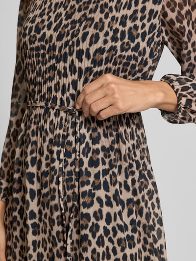 ZABAIONE Knielanges Kleid mit Bindegürtel Mittelbraun 3