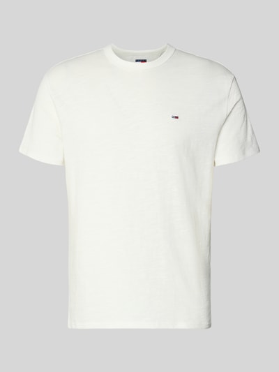 Produktfoto, Regular Fit T-Shirt aus reiner Baumwolle von Tommy Jeans, Optik: Unifarben, Logo-Detail, Rundhals, Kurzarm, Jersey