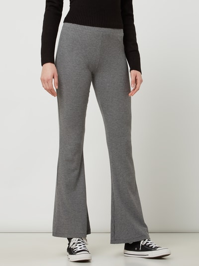 Only Flared broek met stretch, model 'Nella' Middengrijs gemêleerd - 4