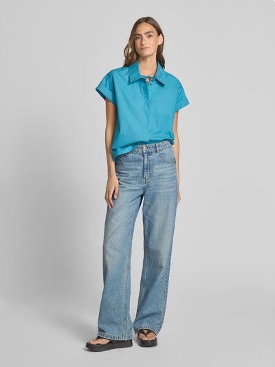 Luisa Cerano Relaxed Fit Bluse mit Kappärmeln Tuerkis 1