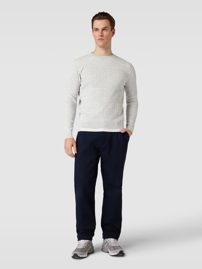 s.Oliver RED LABEL Gebreide pullover met structuurmotief Lichtgrijs - 1