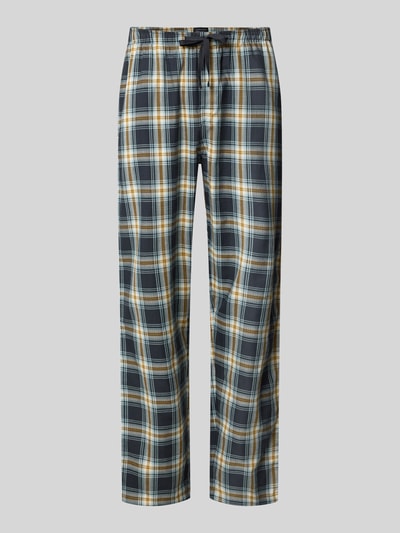 Produktfoto, Regular Fit Pyjama-Hose aus reiner Baumwolle von SCHIESSER, kariertes Muster in Blau, Gelb und Weiß, elastischer Bund mit Tunnelzug und seitlichen Eingrifftaschen