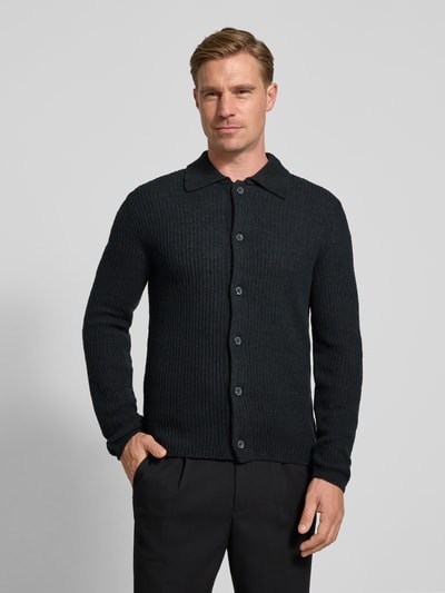 Marc O'Polo Regular Fit Strickjacke aus Woll-Mix Black 4