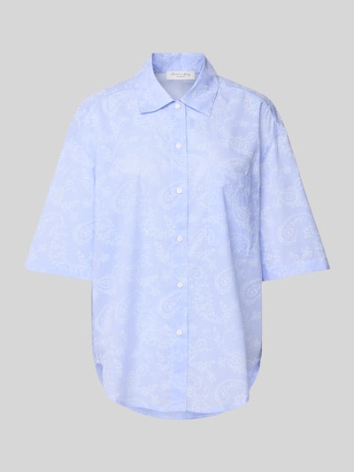 Christian Berg Woman Góra od piżamy z kołnierzykiem typu kent i listwą guzikową Błękitny 1