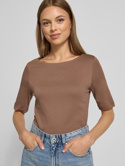 Christian Berg Woman T-Shirt mit Rundhalsausschnitt und 1/2-Arm Mittelbraun 3