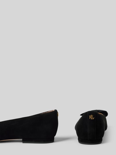 Lauren Ralph Lauren Ballerinas aus Leder mit Schleifen-Applikation Modell 'LONDYN' Black 2