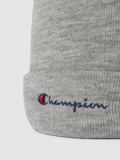 CHAMPION Czapka beanie z wyhaftowanym logo Jasnoszary melanż 2