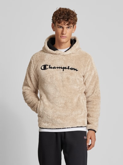 CHAMPION Bluza z kapturem z wyhaftowanym logo Beżowy 4