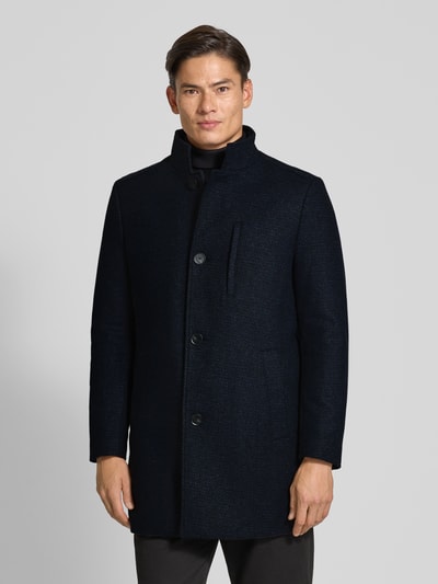 MCNEAL Lange jas van wolmix met opstaande kraag Donkerblauw - 4