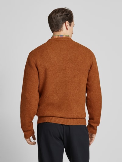 MCNEAL Regular Fit Strickpullover mit Rundhalsausschnitt Cognac Melange 5