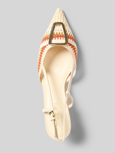 Productfoto, Pumps aus Leder mit Pfennigabsatz van Marc Cain Bags & Shoes, echt leer, punt van de schoen, doornsluiting, hakhoogte 6 cm, maat 40