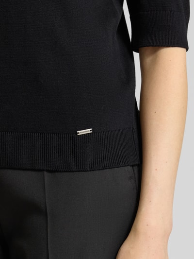 More & More Strickshirt mit Stehkragen und 1/2-Arm Black 3