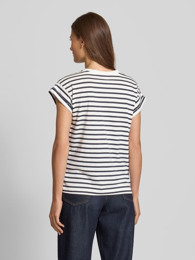 Jake*s Casual T-Shirt mit Streifenmuster Dunkelblau 5