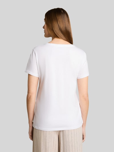 Tom Tailor Denim Regular Fit T-Shirt aus reiner Baumwolle mit Motiv-Print Weiss 5