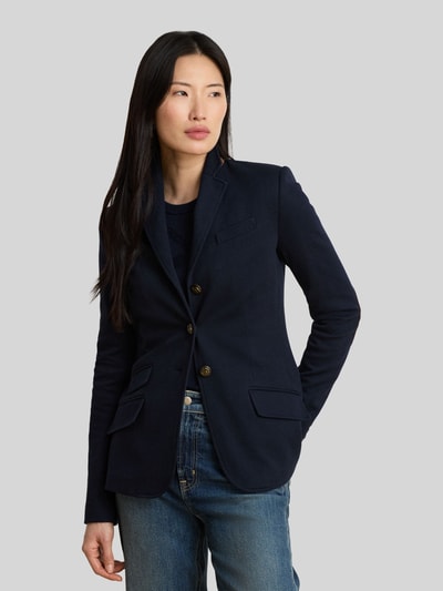 Lauren Ralph Lauren Longline Kurzblazer mit Kontrastlederdetails Marine 4