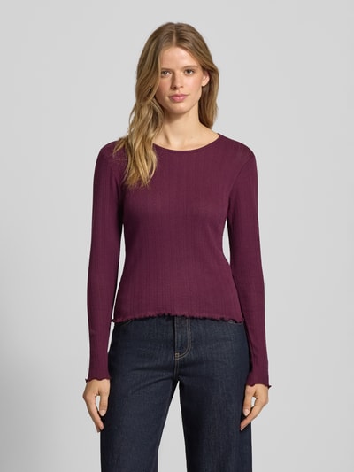 Only Slim fit shirt met lange mouwen van puur katoen, model 'CARLOTTA' Bordeaux - 4