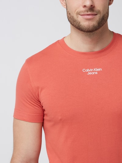 Calvin Klein Jeans T-Shirt mit Label-Print Rot 3