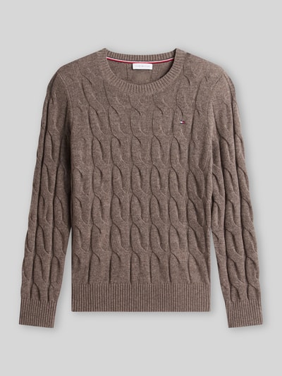 Tommy Hilfiger Regular Fit Pullover aus reiner Wolle Hellbraun 2