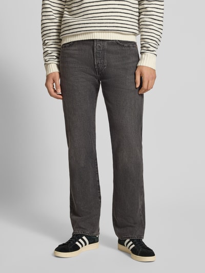 Levi's® Regular Fit Jeans mit Eingrifftaschen Modell '501®' Dunkelgrau 4