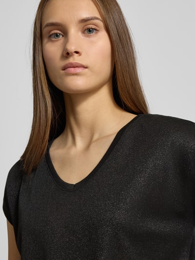 Only Regular fit T-shirt met viscose, model 'SILVERY' Zwart - 3