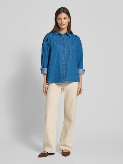 Weekend Max Mara Relaxed Fit Jeansbluse aus reiner Baumwolle Modell 'FOGGIA' Jeansblau 1