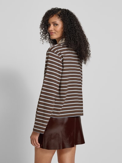 Jake*s Casual Poloshirt met labeldetail Donkerbruin - 5