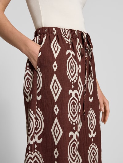 ZABAIONE Spodnie materiałowe z elastycznym pasem Czekoladowy 3