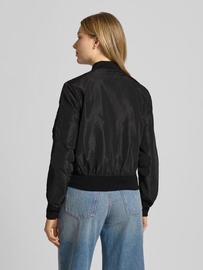 Original Bombers bomberjack met labelpatch en ritszak op de mouwen Zwart - 5