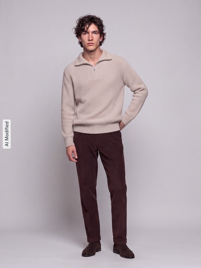 Selected Troyer mit Reißverschluss-Detail Offwhite 1