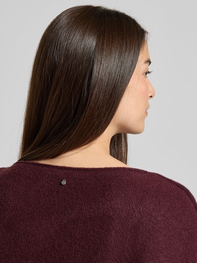 ROBE LÉGÈRE Strickpullover mit Leinen-Anteil Bordeaux 3