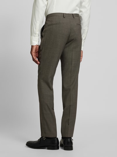 HUGO Slim fit pantalon met persplooien, model 'Hesten' Lichtbruin - 5