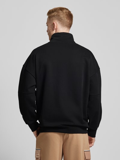 BOSS Sweatshirt met opstaande kraag, model 'Seidler' Zwart - 5