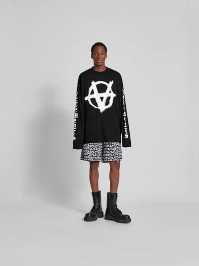 VETEMENTS Oversized Longsleeve mit Label-Print Black 1