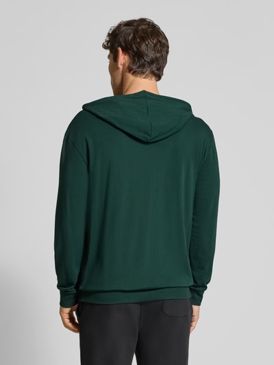 HUGO Bluza z kapturem o kroju regular fit z mieszanki bawełny model ‘LAZE’ Ciemnozielony 5