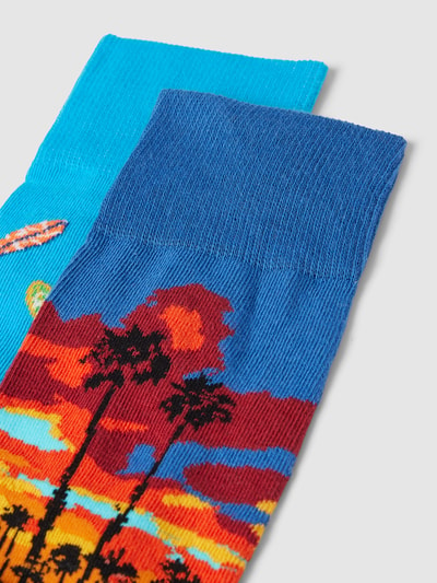 Christian Berg Men Socken mit Motiv-Print im 2er-Pack Lagune 2