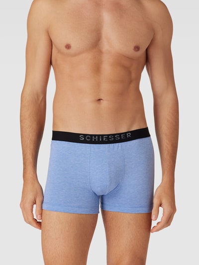 Schiesser Boxershort in gemêleerde look, model 'Piqué' Bleu - 1