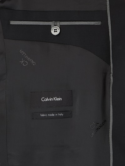 Calvin Klein Fitted 2-Knopf-Sakko aus Woll-Elasthan-Mix Black 3
