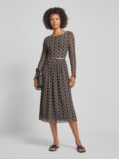 s.Oliver BLACK LABEL Midi-jurk met all-over print Camel - 1