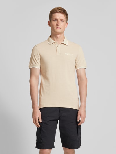 s.Oliver RED LABEL Regular fit poloshirt met labelprint Beige - 4