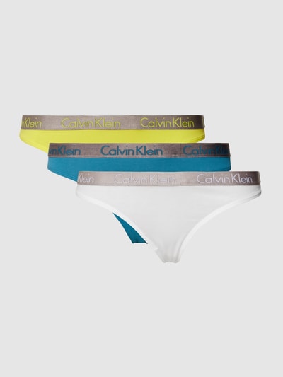 Calvin Klein Underwear String met logo in band in een set van 3 stuks Petrol - 2