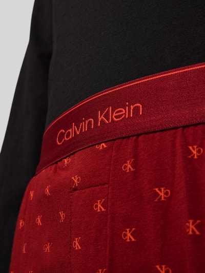 Calvin Klein Underwear Pyjama mit Logo-Muster und Label-Stitching Bordeaux 2