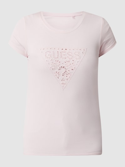 Guess T-shirt met broderie anglaise Lichtroze - 2