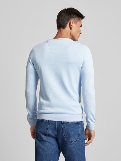 s.Oliver RED LABEL Strickpullover mit gerippten Abschlüssen Hellblau 5